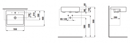 Умывальник Laufen Living City 8134320001041 55x46x15