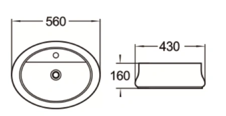 Раковина SantiLine SL-1071 56х45 белая