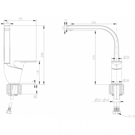 Смеситель для мойки Bravat Line F75299C-2