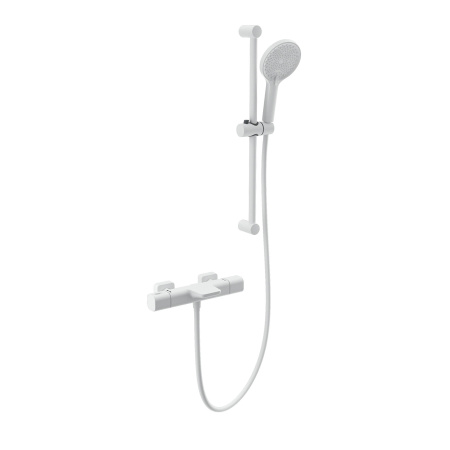 Смеситель для ванны с душевым гарнитуром и термостатом WONZON & WOGHAND, Белый матовый (WW-C2017-A-MW)