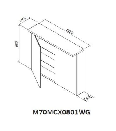 Зеркальный шкаф AM.PM Spirit M70MCX0801WG с подсветкой 80 см, белый глянец