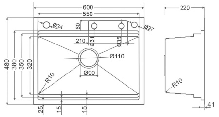 Кухонная мойка Roxen Stage Plus  60