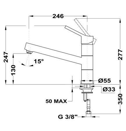 Смеситель для мойки ТЕКА INN 913 CHROME 116030015