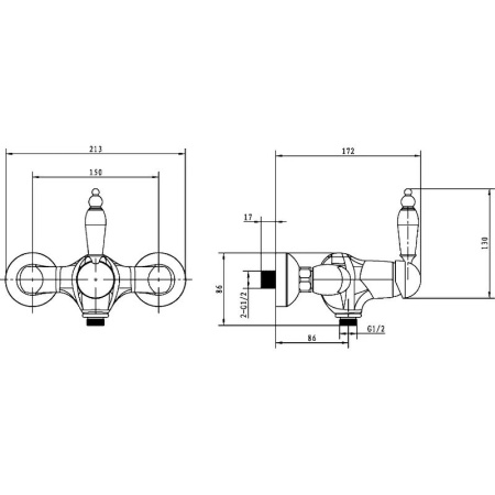 Смеситель для душа Boheme Medici Ripresa 304 Бронза