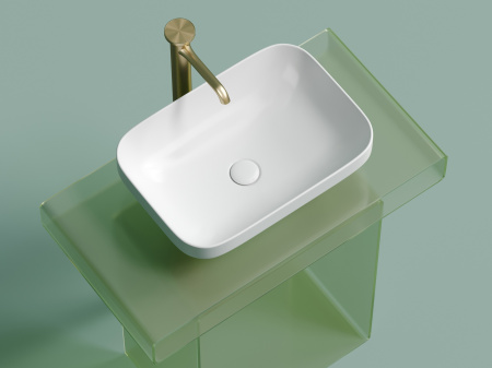 Умывальник чаша накладная прямоугольная Ceramicanova Element 500*359*145мм, белый матовый, CN6055MW