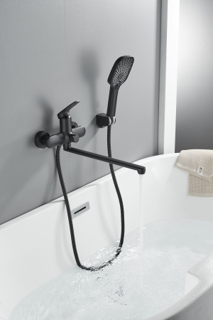 Смеситель для ванны Shevanik S8522H, черный