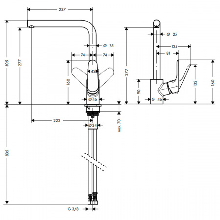 Смеситель для мойки Hansgrohe Focus 31817000