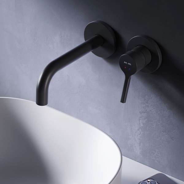 F85B72622 X-Joy S Смеситель для умывальника AM.PM монтируемый в стену, черный