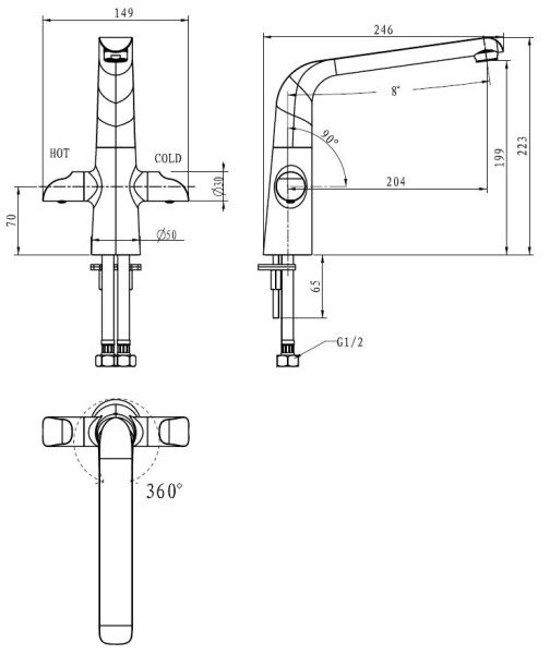 Cмеситель для мойки Kaiser Saturn 42044