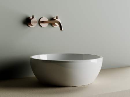 Умывальник чаша накладная круглая Ceramicanova Element 410*410*145мм, Белый, CN6021