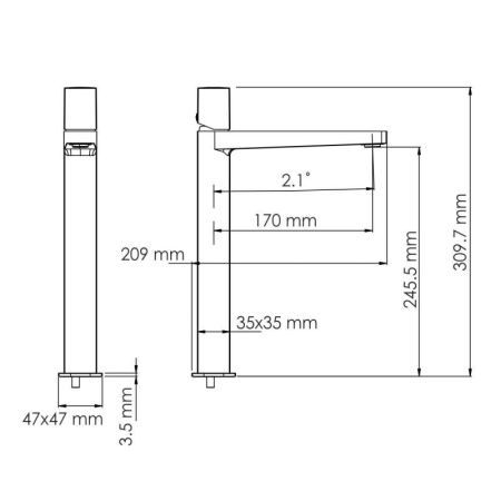 Смеситель для раковины Wasserkraft Nuthe 9103H