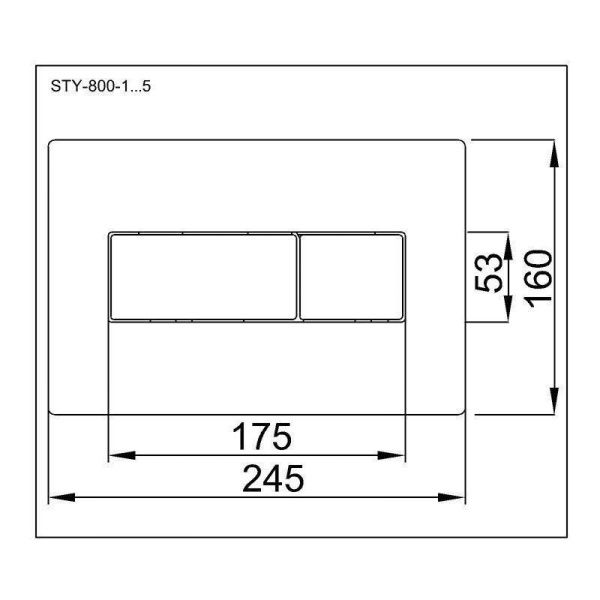 Комплект Styron STY-740+STY-800-2 хром-глянцевая кнопка смыва и подвесной унитаз Lavinia Boho One Rimless 3302004R с крышкой
