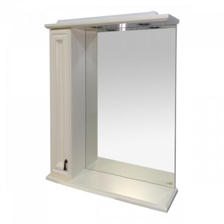 Зеркало-шкаф Misty Лувр 75 лев. слоновая кость П-Лвр03075-1014Л