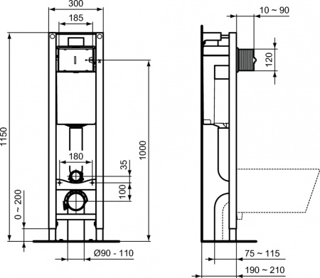 Система инсталляции для унитазов Ideal Standard Prosys Eco Frame M E233267