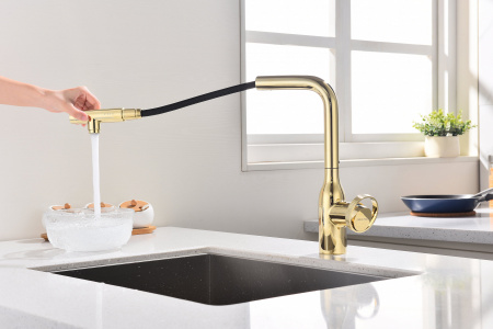 Смеситель для кухни Paulmark URBAN Ur213104-G, золото