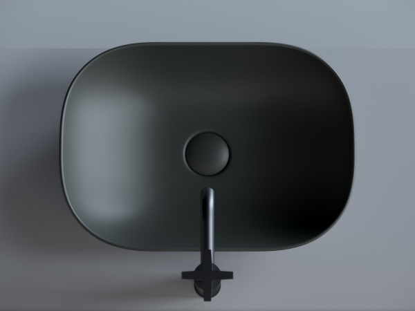 Умывальник чаша накладная прямоугольная Ceramicanova Element 455*325*135мм, Темный антрацит матовый, CN6009MDH