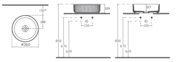 Раковина накладная ISVEA Infinity Ion круглая 36см, цвет черный матовый 10NF66036SV-2N