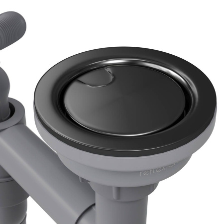 Сифон для одночашевой кухонной мойки с выпуском Reflexion Arno RX3001BL оружейная сталь