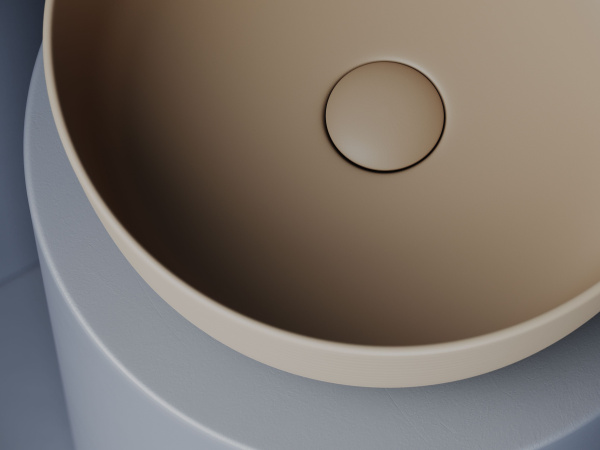 Раковина накладная круглая Ceramicanova Element 356*356*135, капучино матовый, CN6073MC