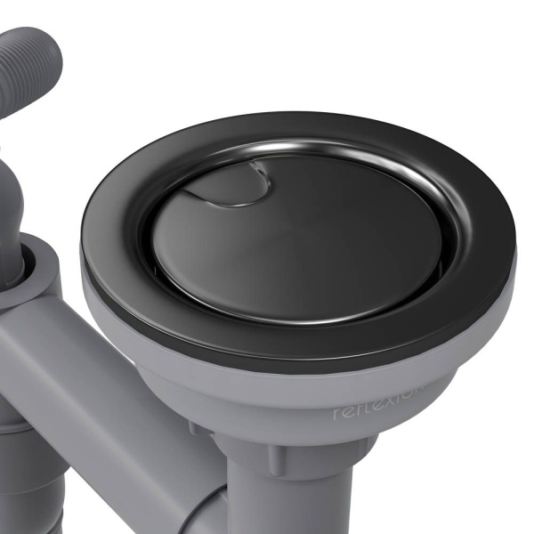 Сифон для одночашевой кухонной мойки с выпуском Reflexion Arno RX3001BL оружейная сталь