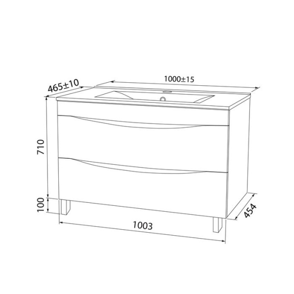 Тумба с раковиной Iddis  Cloud белая,  100 см (CLO10WFi95K)