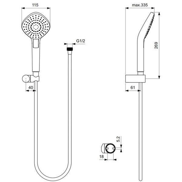 Душевой гарнитур Ideal Standard Idealrain Evo Diamond L3 B2240AA