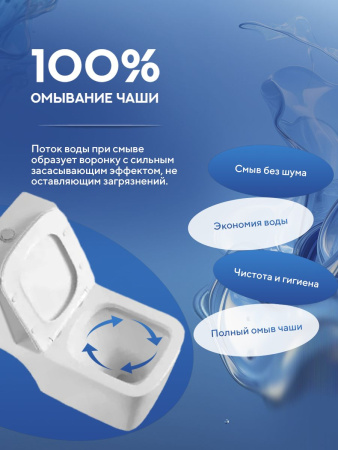 Унитаз напольный безободковый Amore di Mare Tronto N900 квадратный белый итальянский, антивсплеск, фарфоровый, быстросъемное сиденье дюропласт с крышкой микролифт, чаша с антибактериальным покрытием