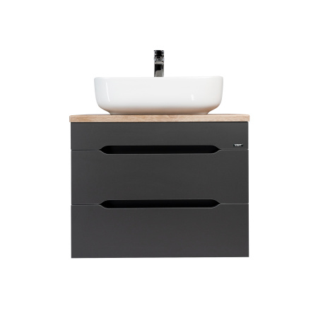 Тумба VIANT "Марсель" 2 ящика со столешницей L57 подвесная графит 502х574х516 (VMAR57NG-T2YP)