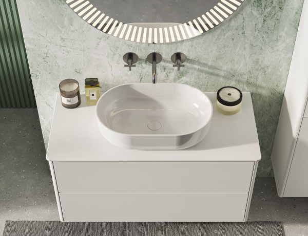 Умывальник Belux Турин 560 овал Белый матовый, Solid Surface