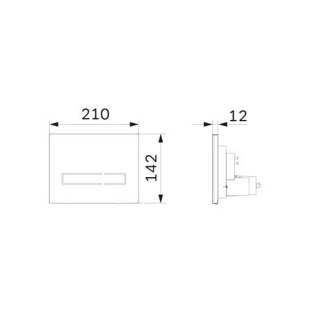 Клавиша для инсталляции AM.PM Touch Pro I0450A38 сенсорная, стекло, черный