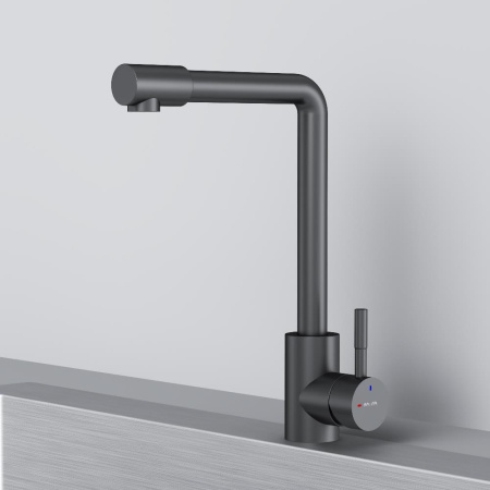 F85B05022 X-Joy S, Смеситель для кухни AM.PM с L-изливом, черный