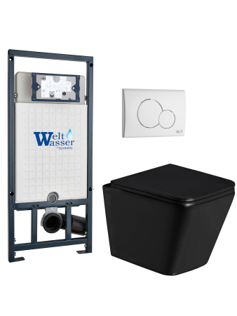 Комплект инсталляции с унитазом Weltwasser MARBERG 507 + GELBACH 043 GL-BL + MAR 507 RD GL-WT