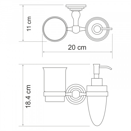 Держатель стакана и дозатора WasserKRAFT Ammer K-7089