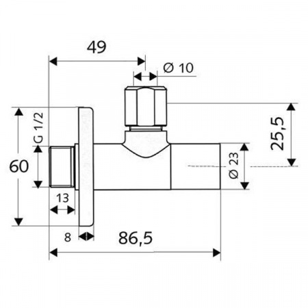 Угловой вентиль Schell Stile 1/2" x 3/8"