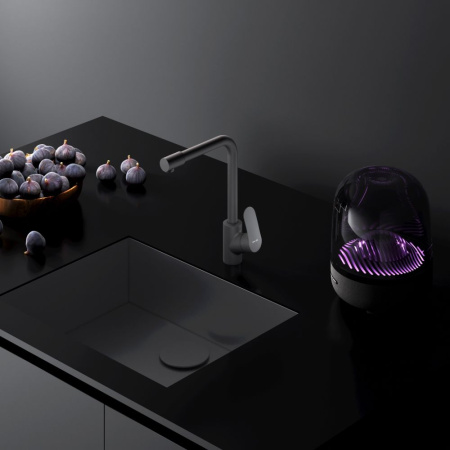 F8005722 Like, Смеситель для кухни AM.PM с каналом для питьевой воды, L-излив, черный матовый