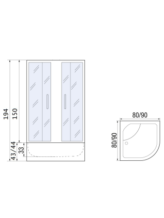 Душевой уголок River DON 80/43 МТ без поддона