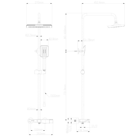 Душевая система WONZON & WOGHAND, Хром (WW-AE33110-CR)