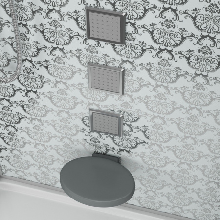 Душевая кабина Niagara Luxe NG-7714W (100x90х215) низкий поддон(15см),дверь распашная,стенки серебро,5 мест