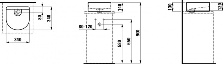 Умывальник Laufen Sonar 8123404001121 34x34x14