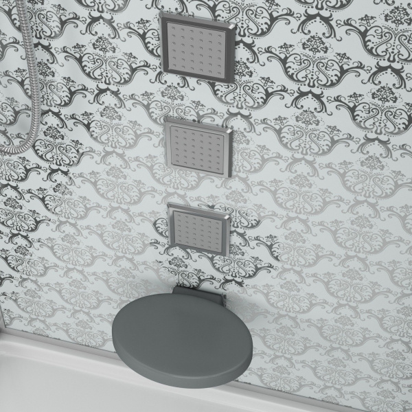 Душевая кабина Niagara Luxe NG-7714W (100x90х215) низкий поддон(15см),дверь распашная,стенки серебро,5 мест