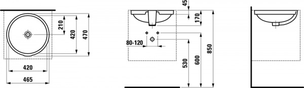 Умывальник Laufen Pro B 8189614001091 46.5x47x17