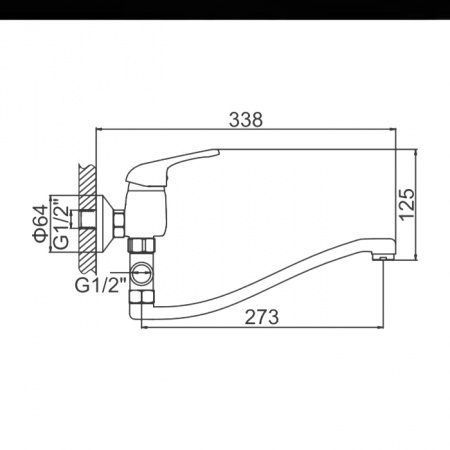 Смеситель для ванны Ledeme H39-B L2139-B