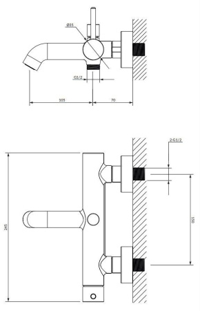 Смеситель для ванны OMNIRES Y Y1231GR