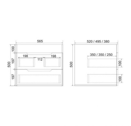 Тумба подвесная Toppus Satin 60 9811.004, белый глянец, с умывальником Fest