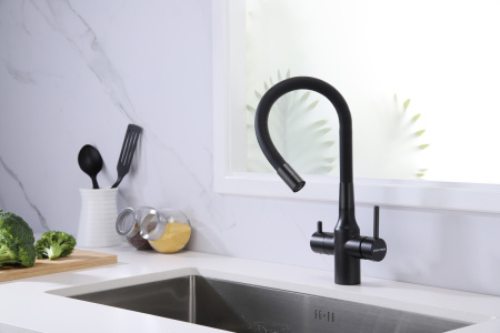 Смеситель для кухни Paulmark SALIX Sa213419-418(BLM), черный металлик