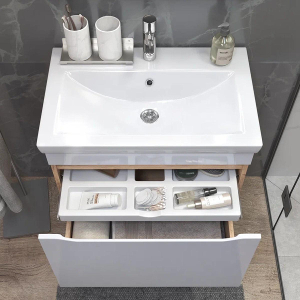 Тумба под раковину подвесная VIGO Grani 165 дуб золотой, 70 см