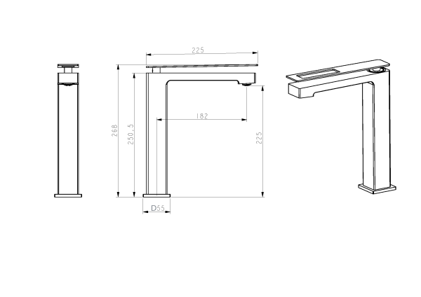 Смеситель для умывальника Boheme Q 142-BB Black Black