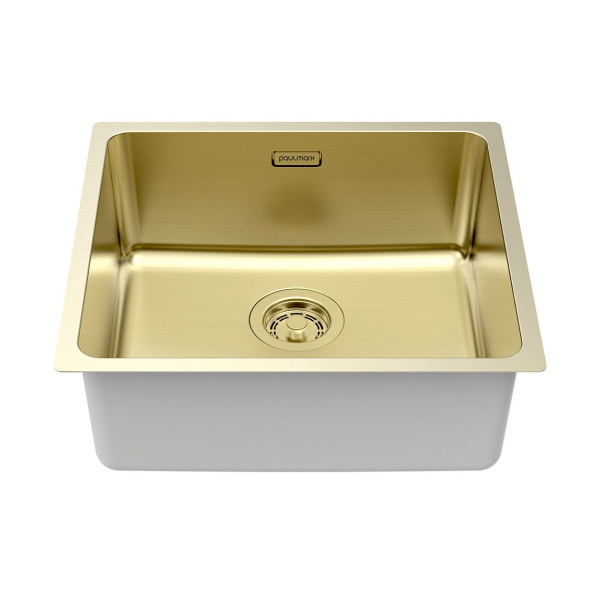 Мойка Paulmark YUNI 49 UNI YU49-LG 490х440х200 мм, нержавеющая сталь, светлое золото