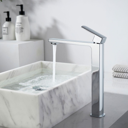 Смеситель для накладной раковины Vincea Next VBF-1N2CH однорычажный, хром