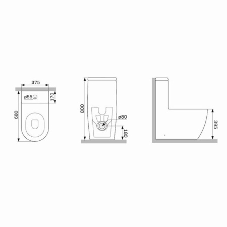 C8F8900SC Func Унитаз-моноблок безободковый с сиденьем